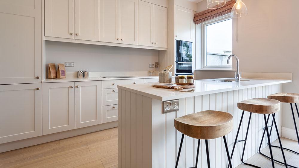 Shaker Style Kitchen with Solid Surface Countertops